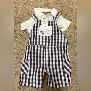 First Impressions 18 month short sleeve overall short set. NWT